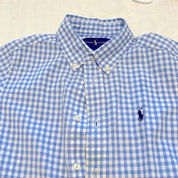EUC.Polo Ralph Lauren Boys Size 6. Short-Sleeve Gingham Poplin Woven Shirt. - Picture 3 of 5